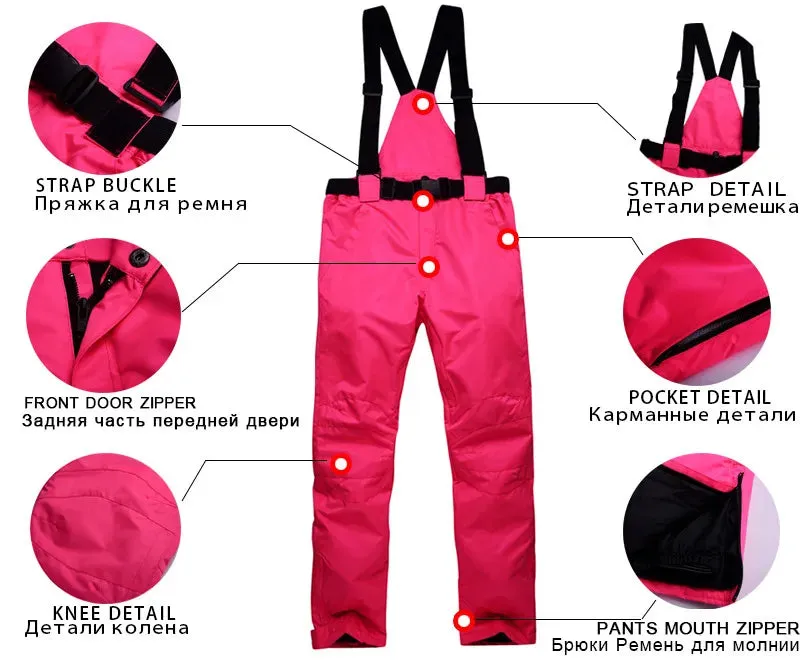 ARCTIC QUEEN  Ski Snowboard Pants With Suspenders