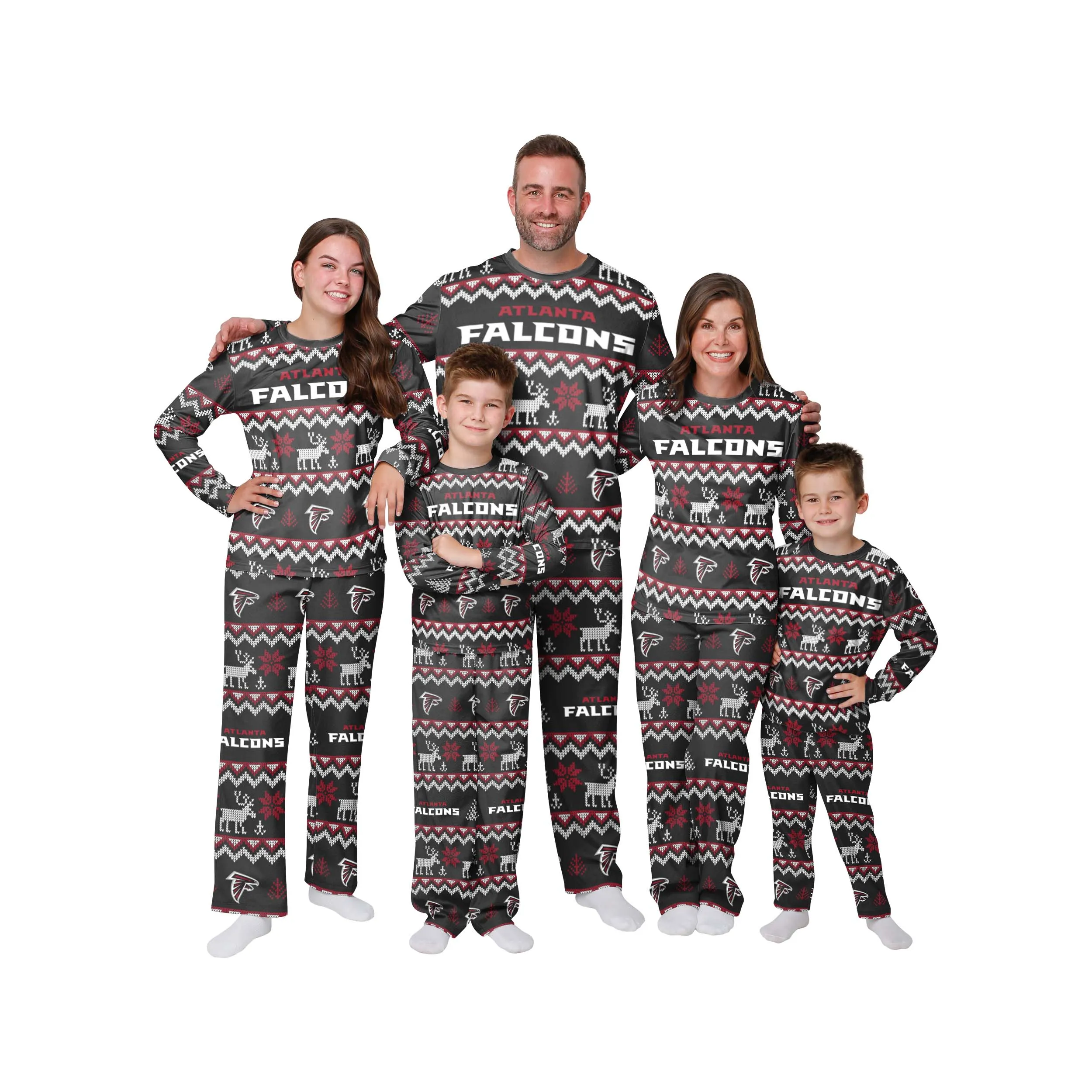 Atlanta Falcons NFL Ugly Pattern Family Holiday Pajamas