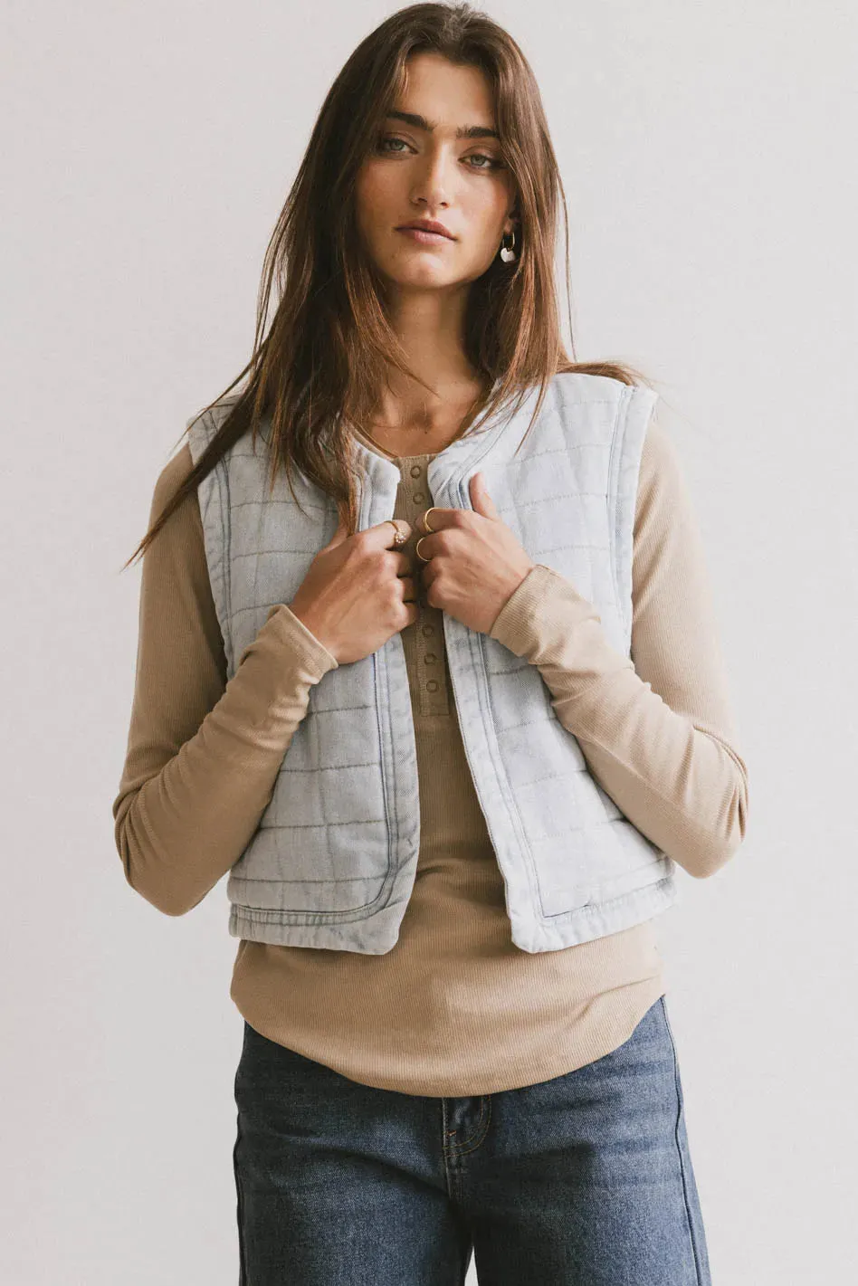 Brodie Quilted Denim Vest