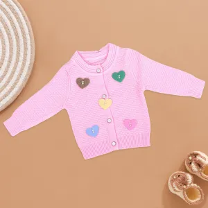 Charming Heart Knit Cardigan for Toddlers