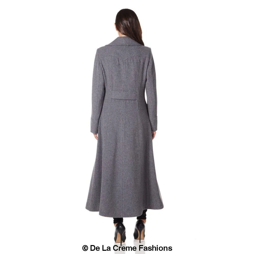 De La Creme Women's Wool and Cashmere Blend Maxi Coat (2004-WOOL)