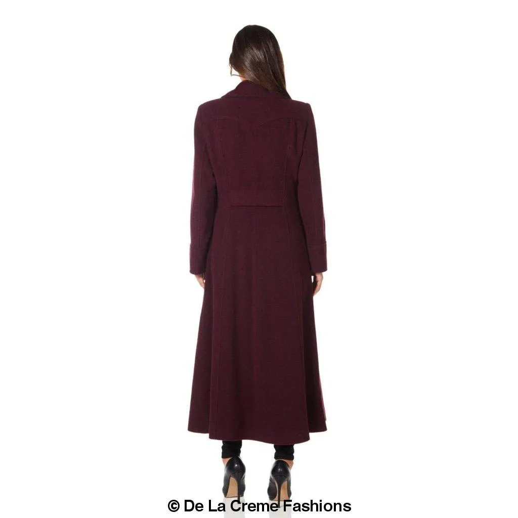 De La Creme Women's Wool and Cashmere Blend Maxi Coat (2004-WOOL)