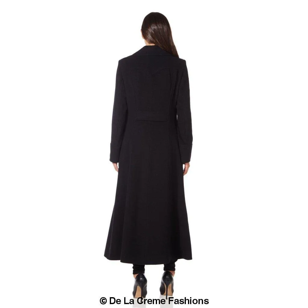 De La Creme Women's Wool and Cashmere Blend Maxi Coat (2004-WOOL)