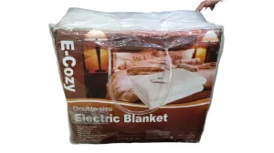 E-Cozy  Electric Blanket Double Size  - Heat Settings - Memory Foam Compatible with Overheat Protection