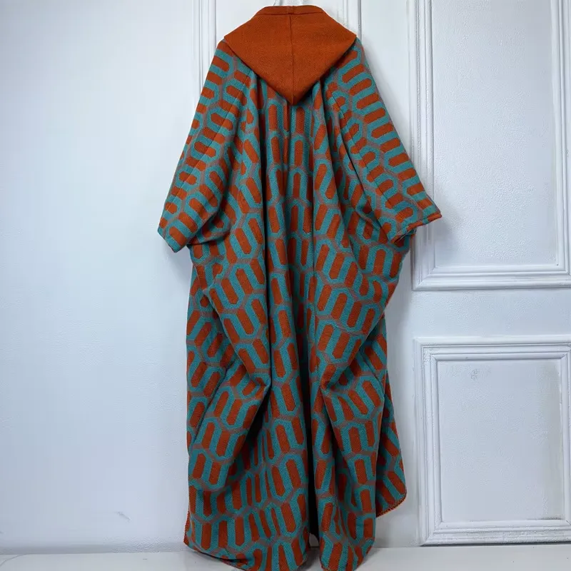 Echo Wave Hooded Wool Kimono