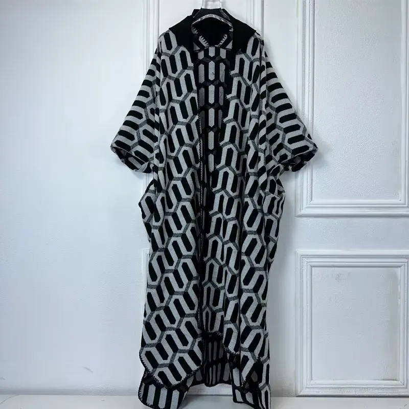 Echo Wave Hooded Wool Kimono