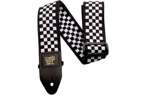 Ernie Ball Jacquard Guitar Strap Black and White Checkered