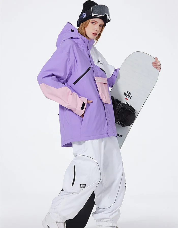 Fashion Adult Patchwork Skiing Jacket & Sports Pants