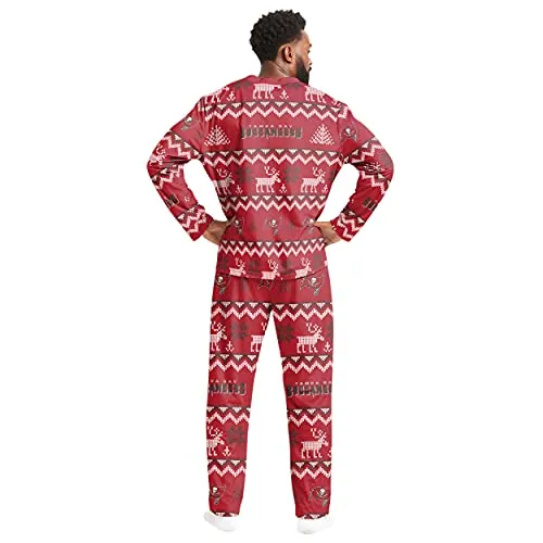 FOCO Men's NFL Team Matching Set Family Pajamas, Holiday Ugly Pattern, 9-3323