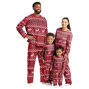 FOCO Men's NFL Team Matching Set Family Pajamas, Holiday Ugly Pattern, 9-3323