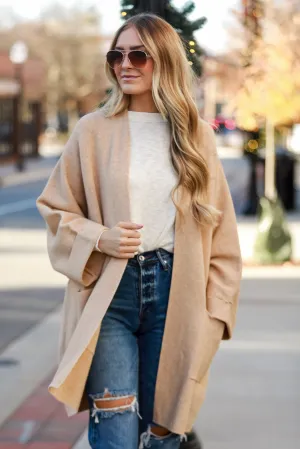 Found The Warmth Camel Sweater Cardigan