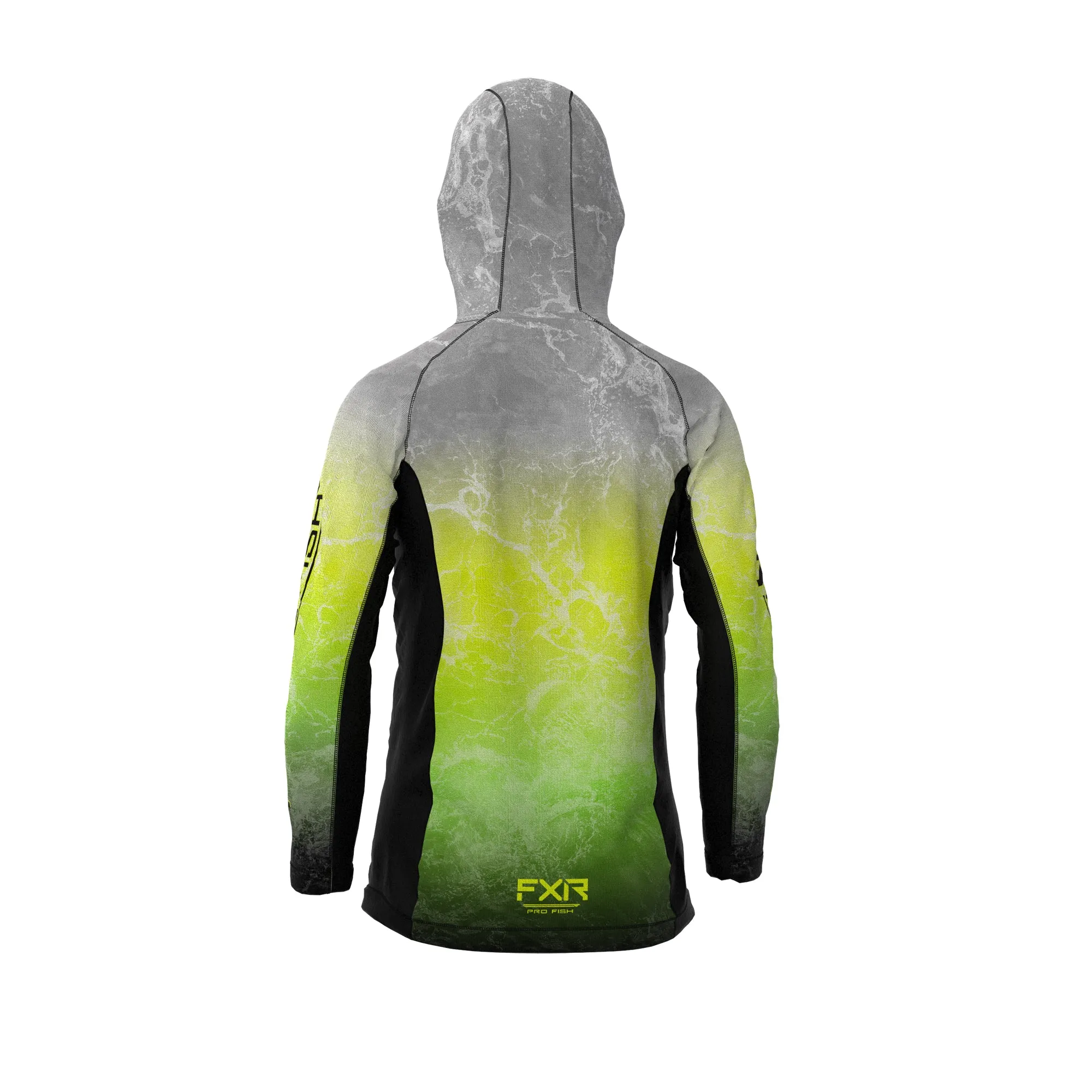 FXR  Youth Derby UPF Pullover Hoodie HiVis-Lime Ripple Polyester Sunshield