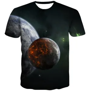 Galaxy T shirts Men Planet T shirts Funny Starry Sky Tshirts Casual Colorful T-shirts Graphic Harajuku Shirt Print