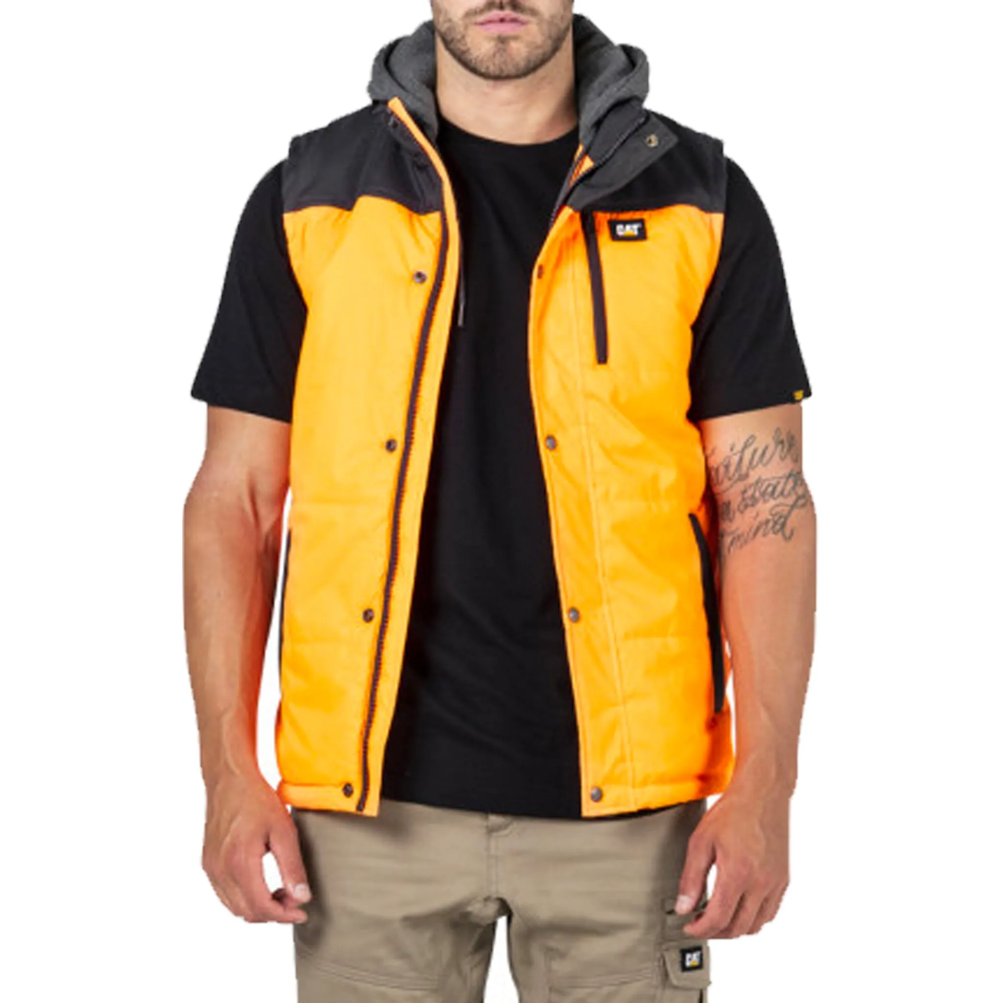 HI VIS HOODED WORK VEST - 1320034