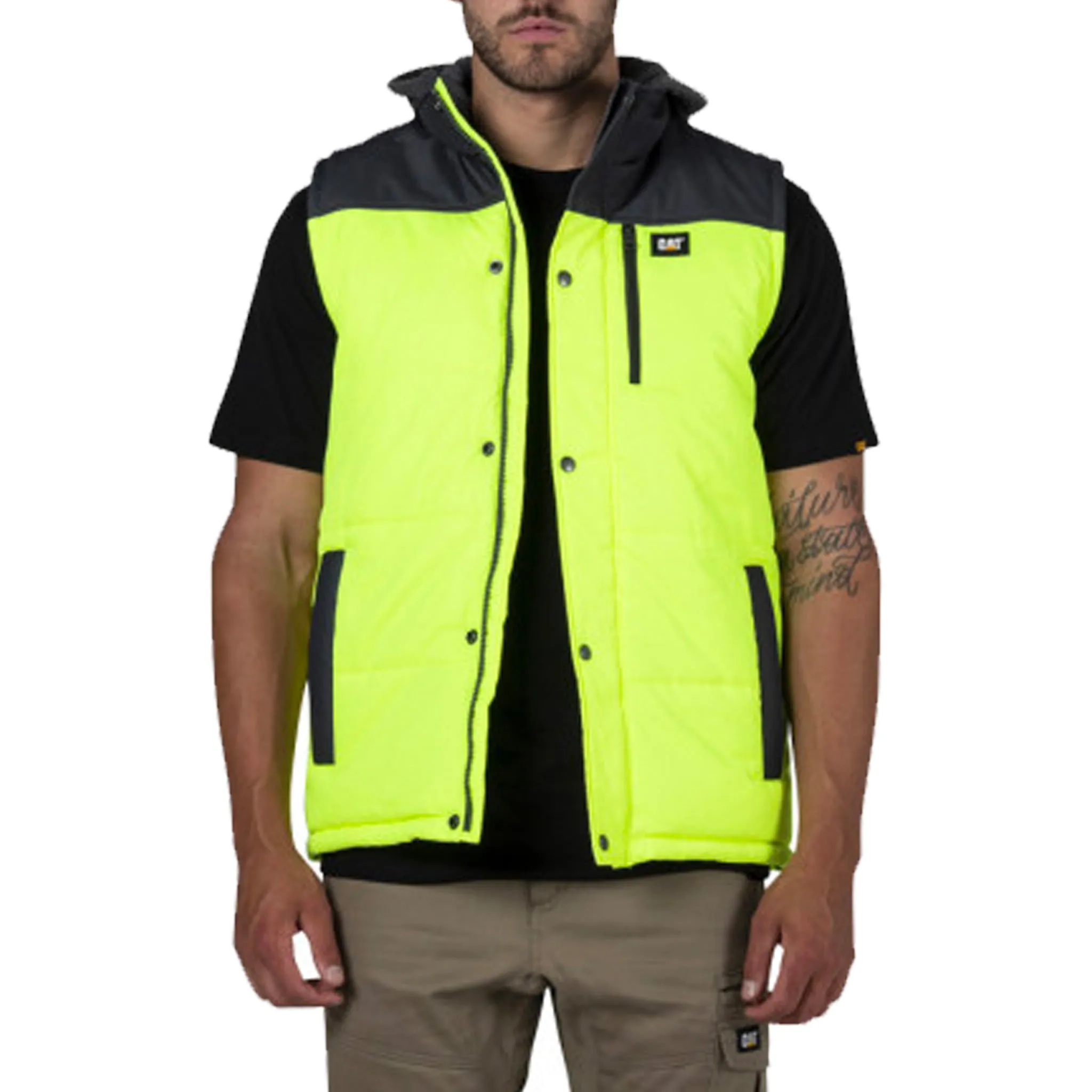 HI VIS HOODED WORK VEST - 1320034