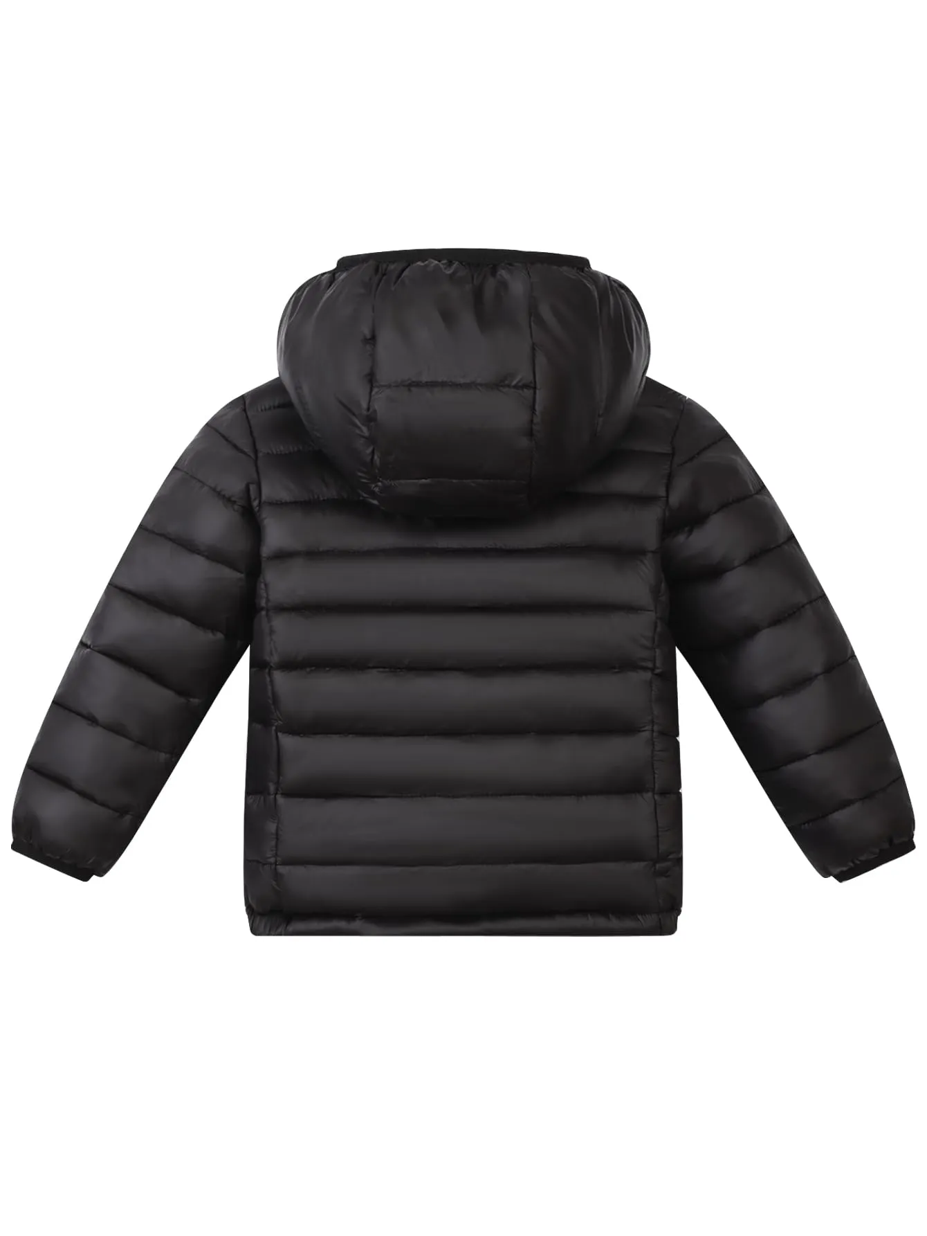 HILEELANG Little Boy Winter Hooded Puffer Jackets Coats Light Weight Outerwear Black 6-7 Years