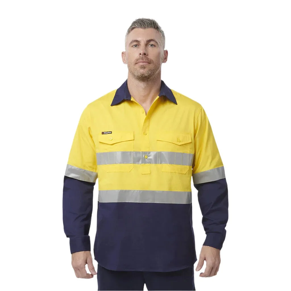 King Gee Workcool 2 Hi-Vis Reflective Closed Front Work Shirt (K54886)