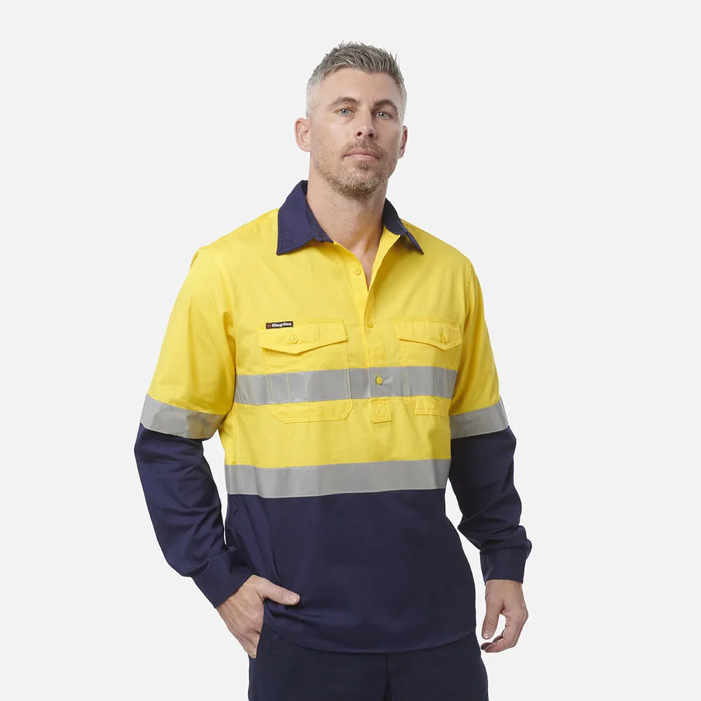 King Gee Workcool 2 Hi-Vis Reflective Closed Front Work Shirt (K54886)