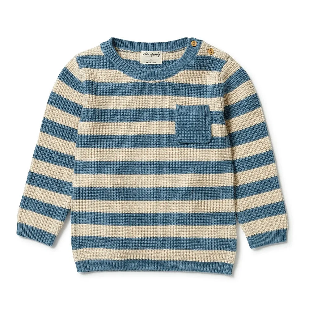 Knitted Stripe Pocket Jumper