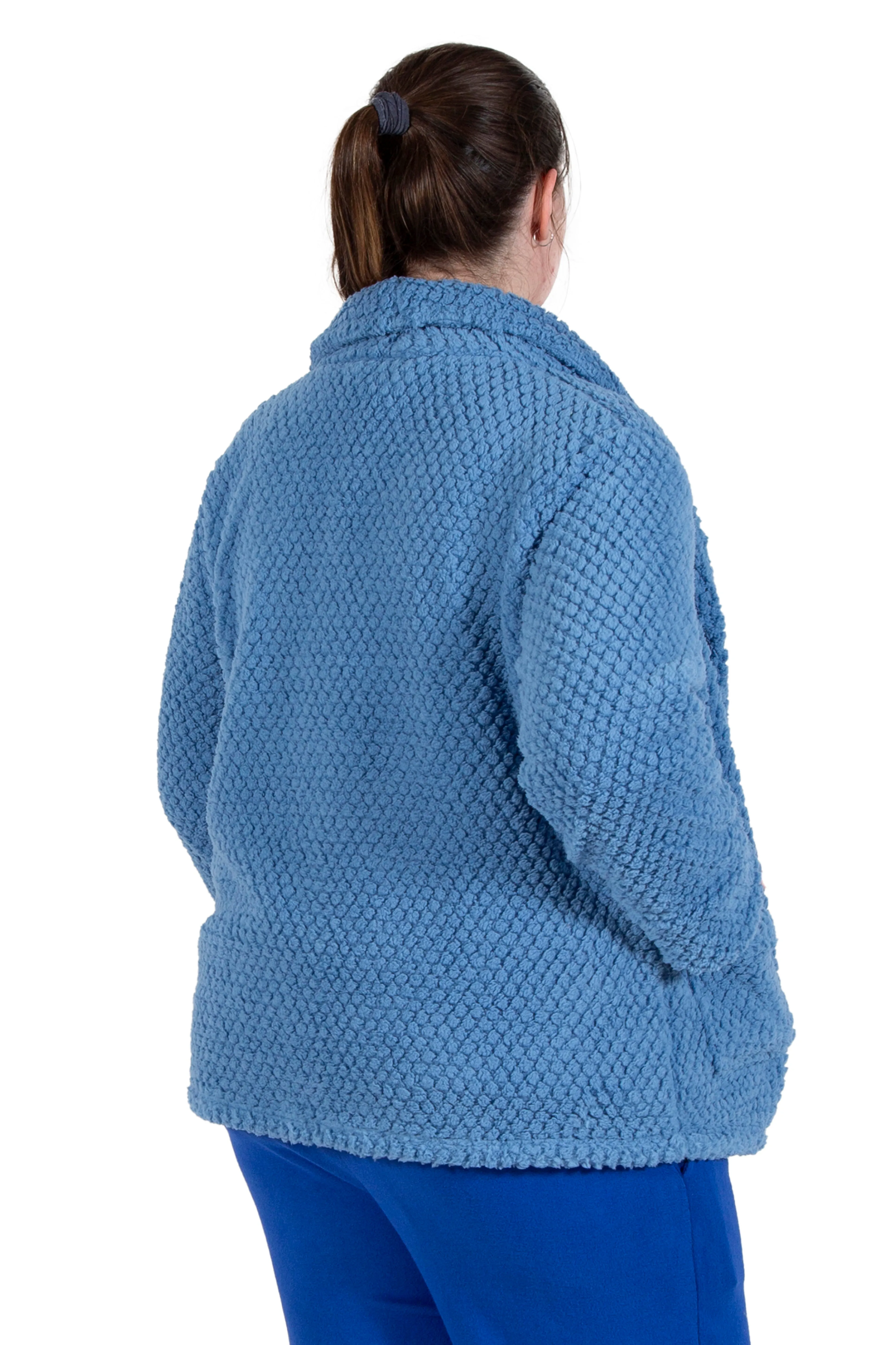 La Cera Plus Size Honeycomb Fleece Bed Jacket