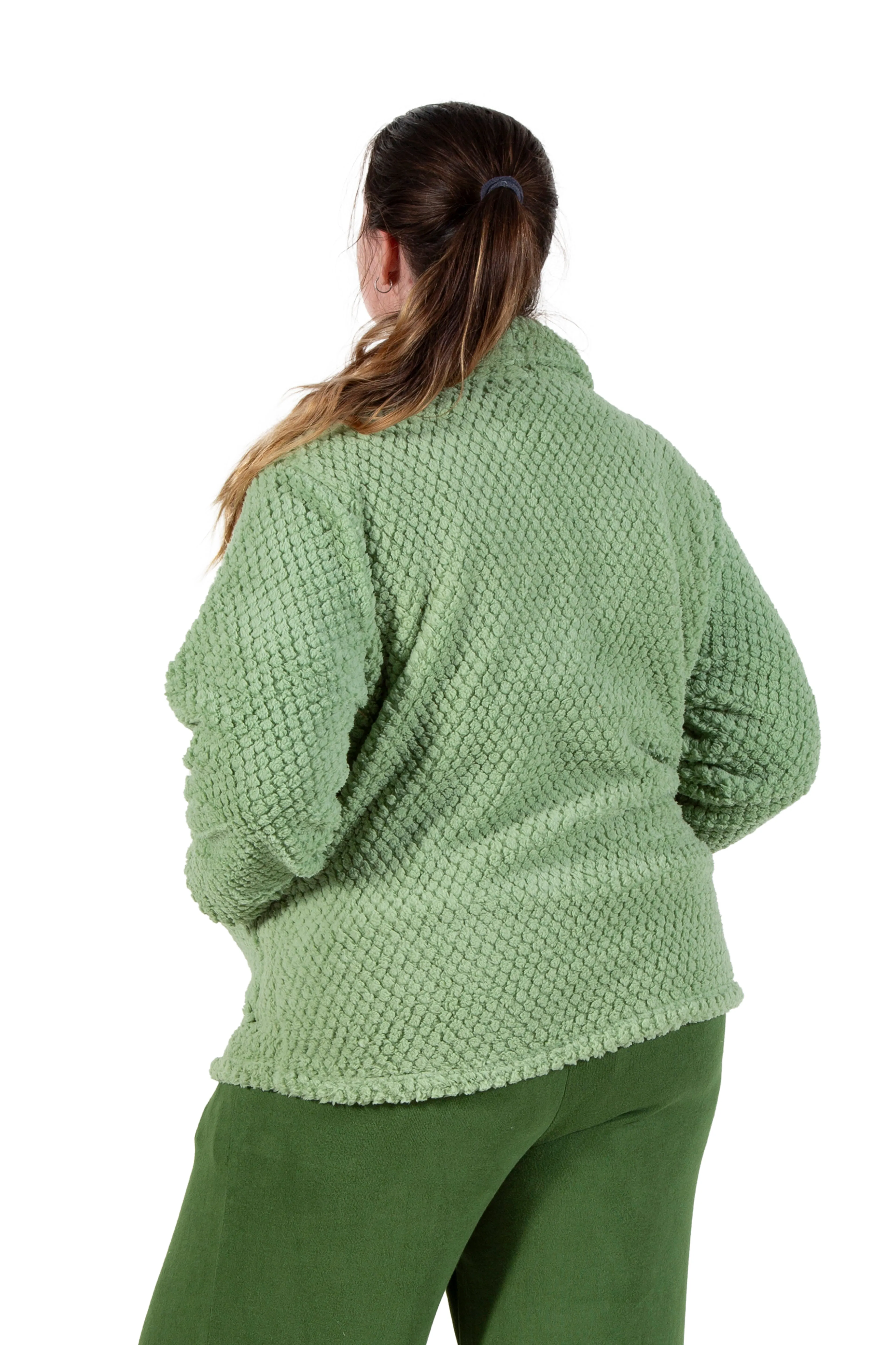 La Cera Plus Size Honeycomb Fleece Bed Jacket