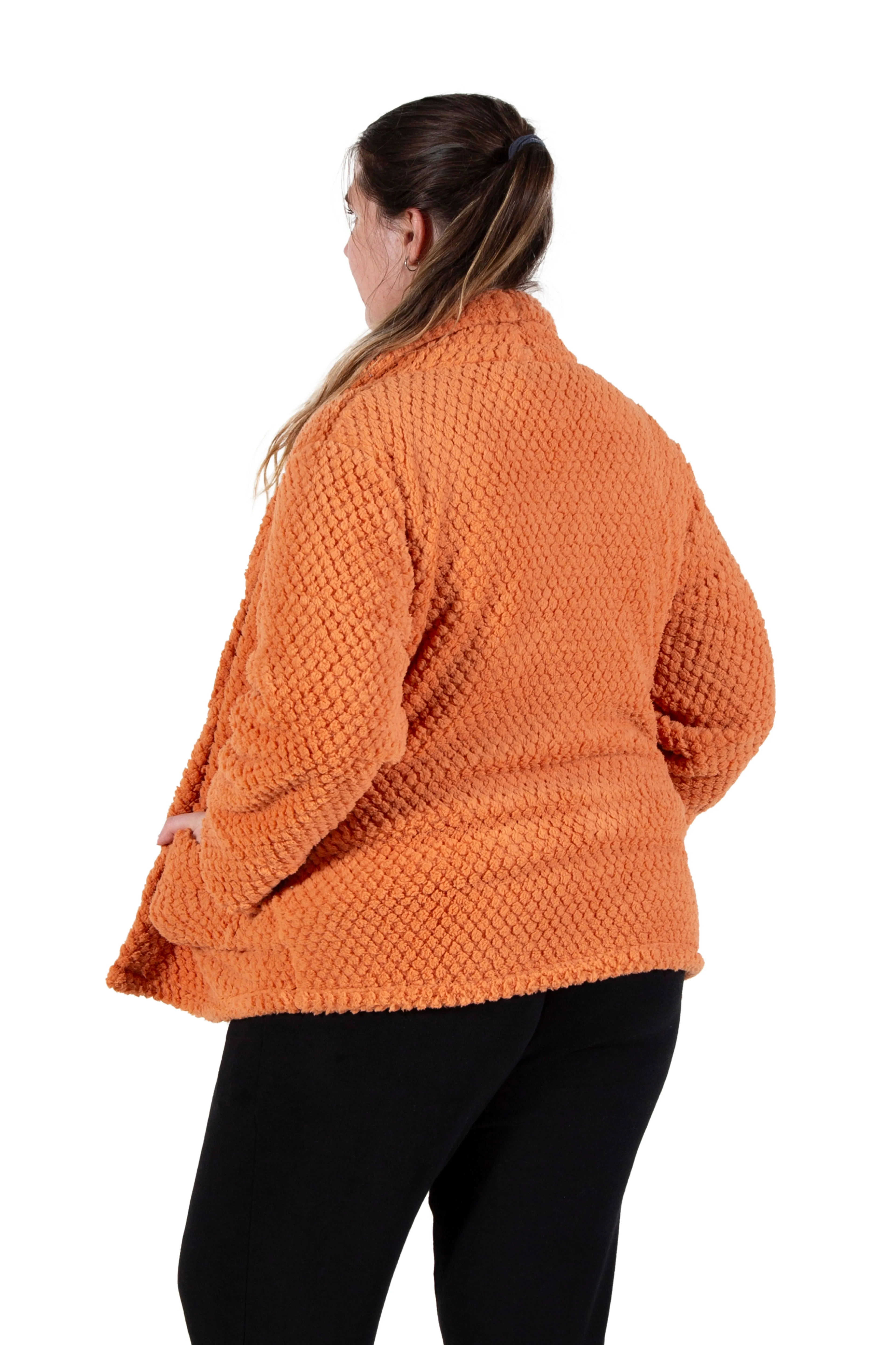 La Cera Plus Size Honeycomb Fleece Bed Jacket