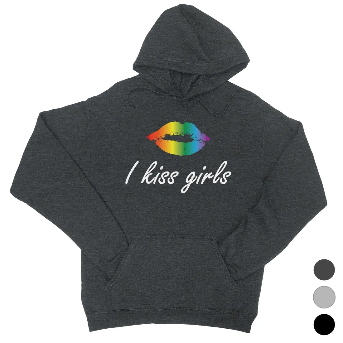 LGBT Kiss Girls Rainbow Lips Unisex Hoodie