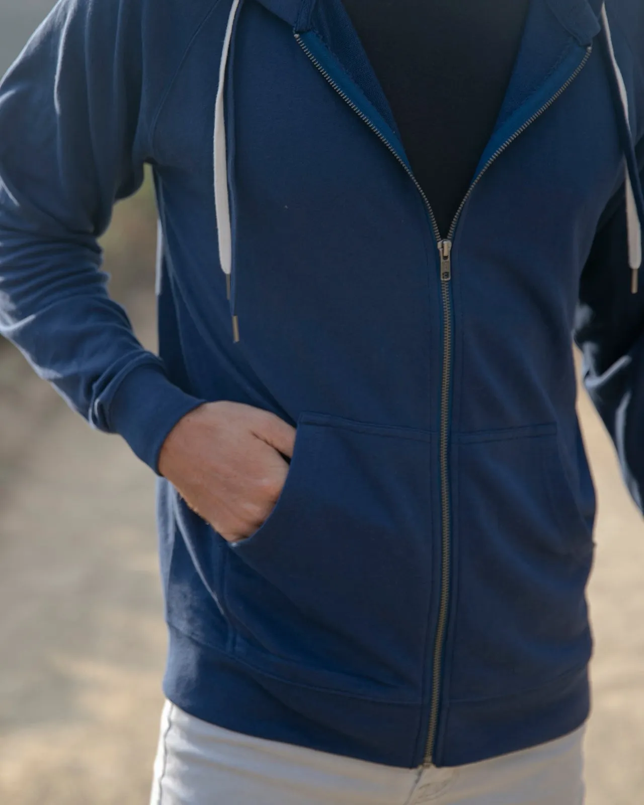 Lightweight Loopback Terry Full-Zip Hooded Sweatshirt