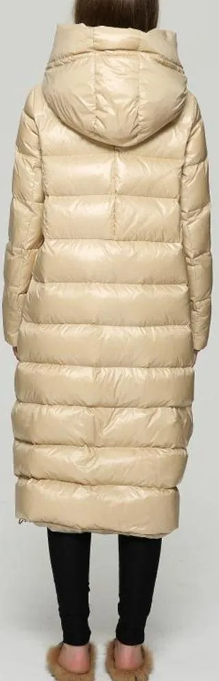 Long Glossy Puffer Down Coat