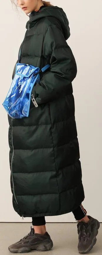 Long Hooded Puffer Down Coat