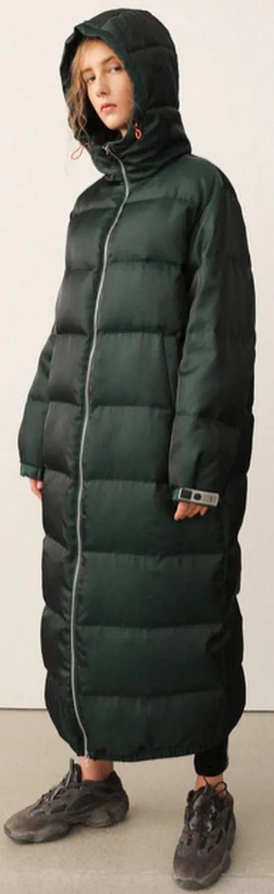 Long Hooded Puffer Down Coat