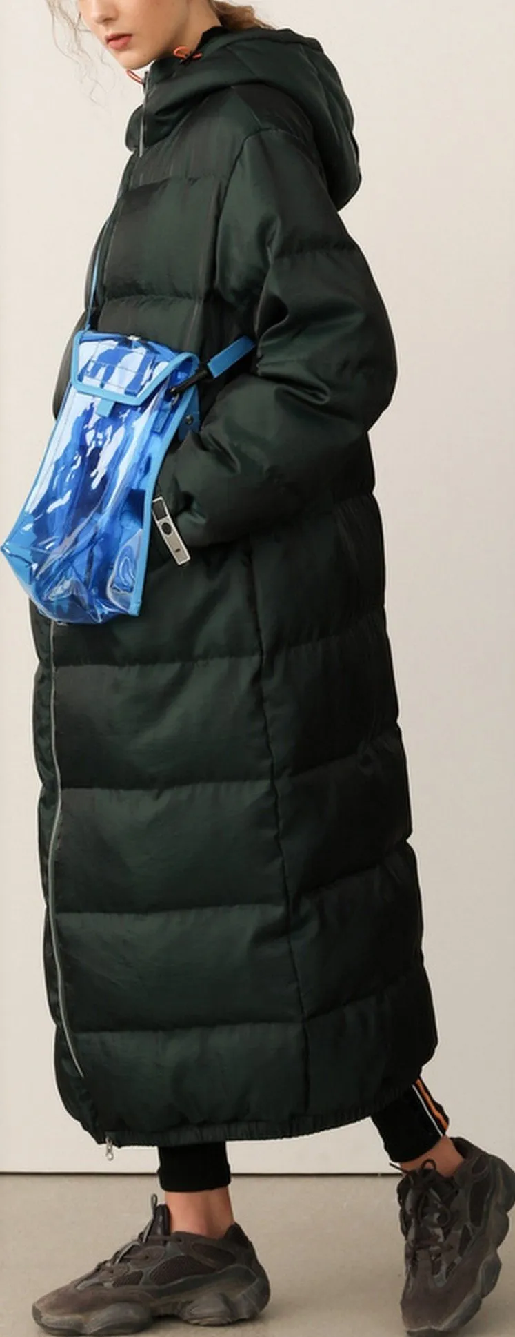 Long Hooded Puffer Down Coat