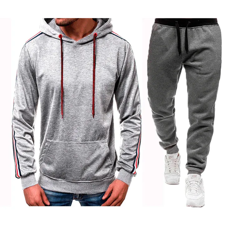 Men's Casual Splicing Pullover Hooded Hoodies Joggers Two Piece Set