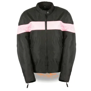 Milwaukee Performance Textile-SH2261-Ladies Lightweight Black and Pink  Textile Jacket with Stretch & Reflective Piping