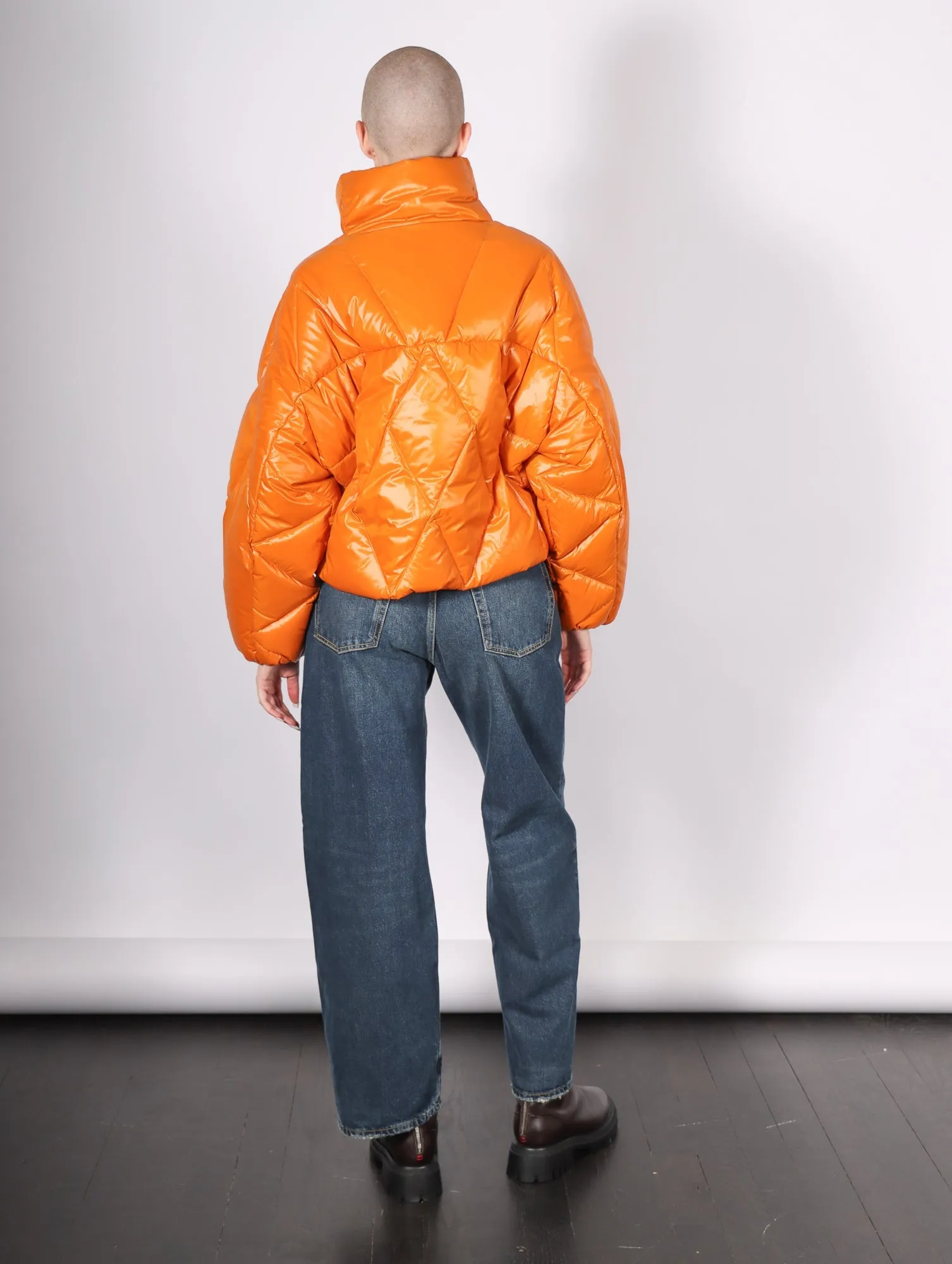 Padded Down Jacket in Orange by Liviana Conti