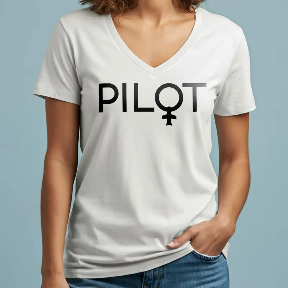 Pilot Woman - Women's V-Neck T-Shirt