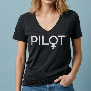 Pilot Woman - Women's V-Neck T-Shirt