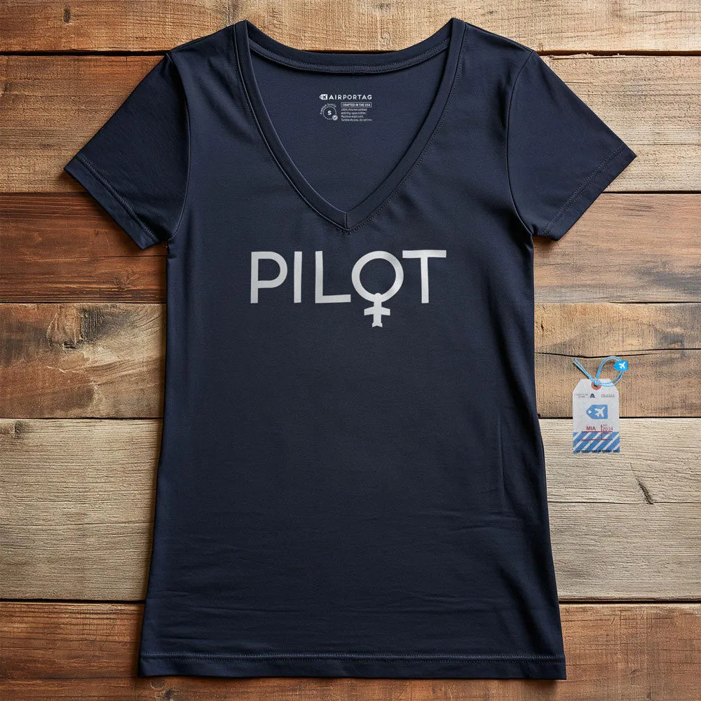 Pilot Woman - Women's V-Neck T-Shirt