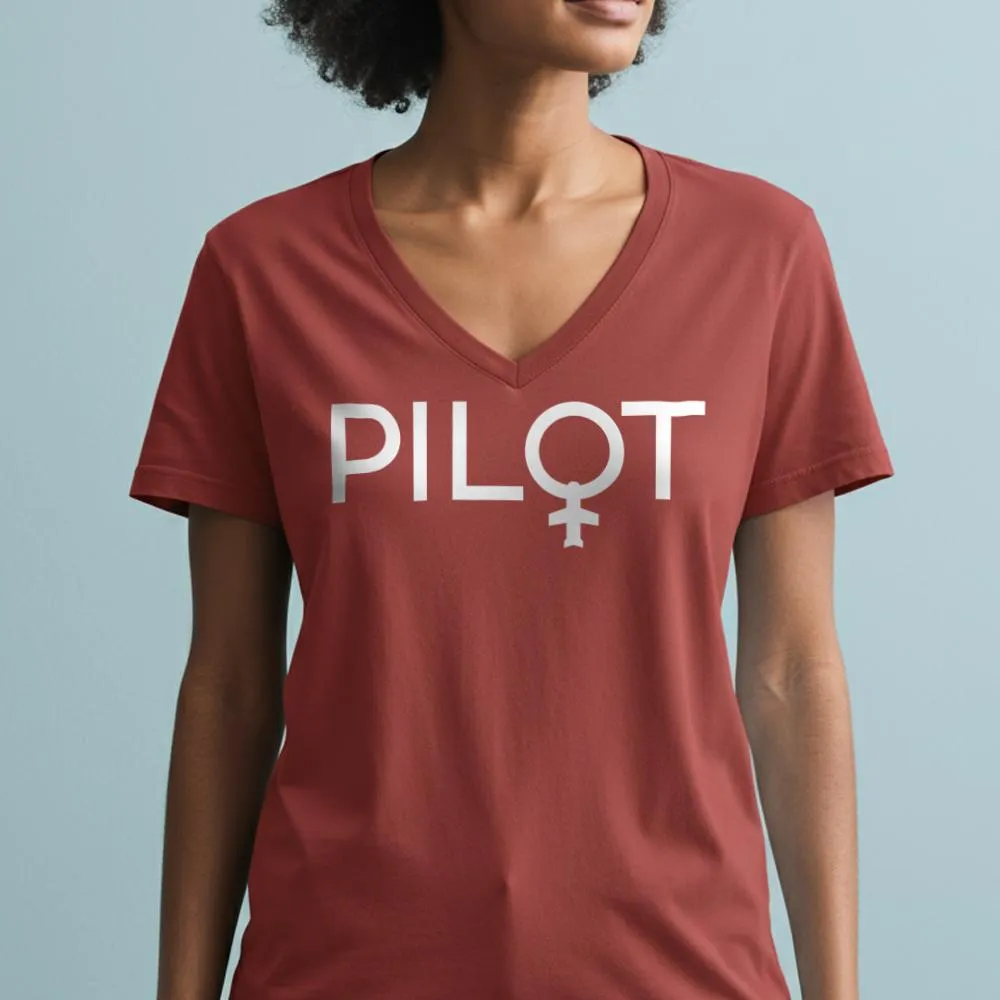 Pilot Woman - Women's V-Neck T-Shirt