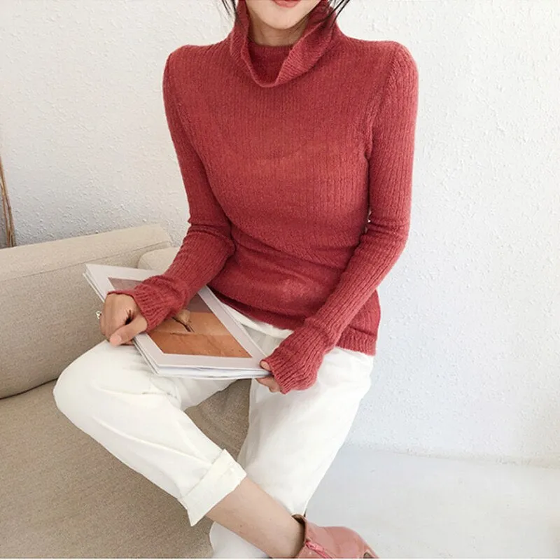 Pink Sweater Women Bodycon Pullover Casual