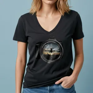 Plane Spotting Lens - Women's V-Neck T-Shirt