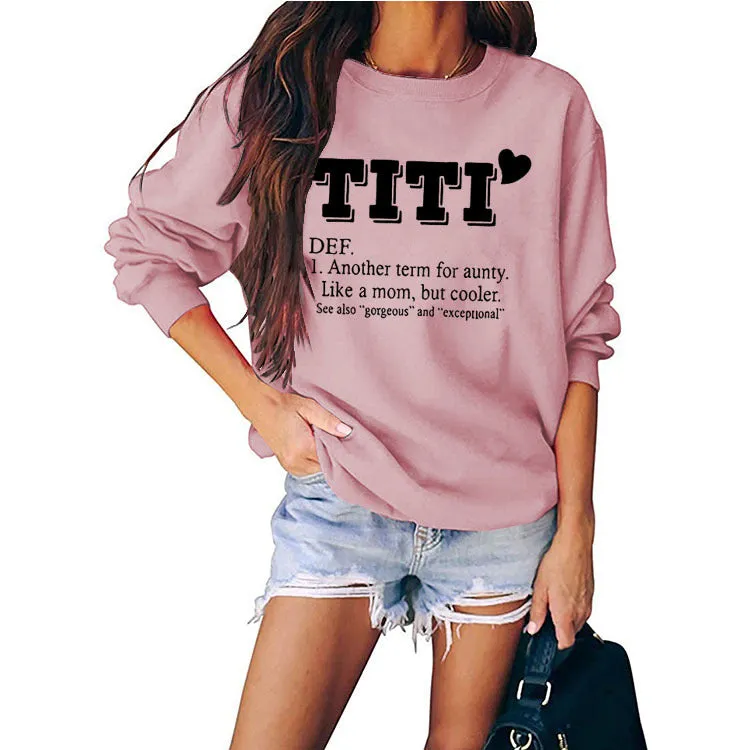 Pullover Round Neck Long Sleeve Loose Printed Sweater