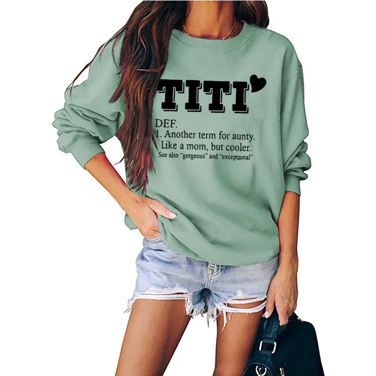 Pullover Round Neck Long Sleeve Loose Printed Sweater