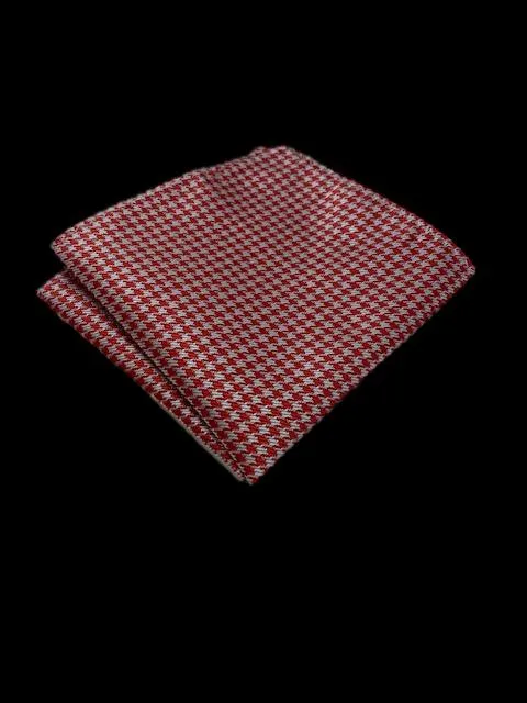 Red Houndstooth Men's Pocket Square