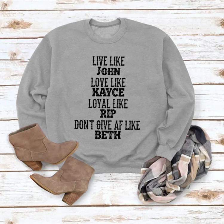 Simple Pullover Top Long Sleeve Printed Loose Sweater