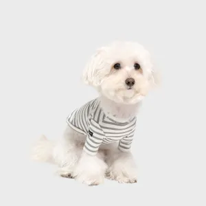 Striped Dog T-Shirt Gray