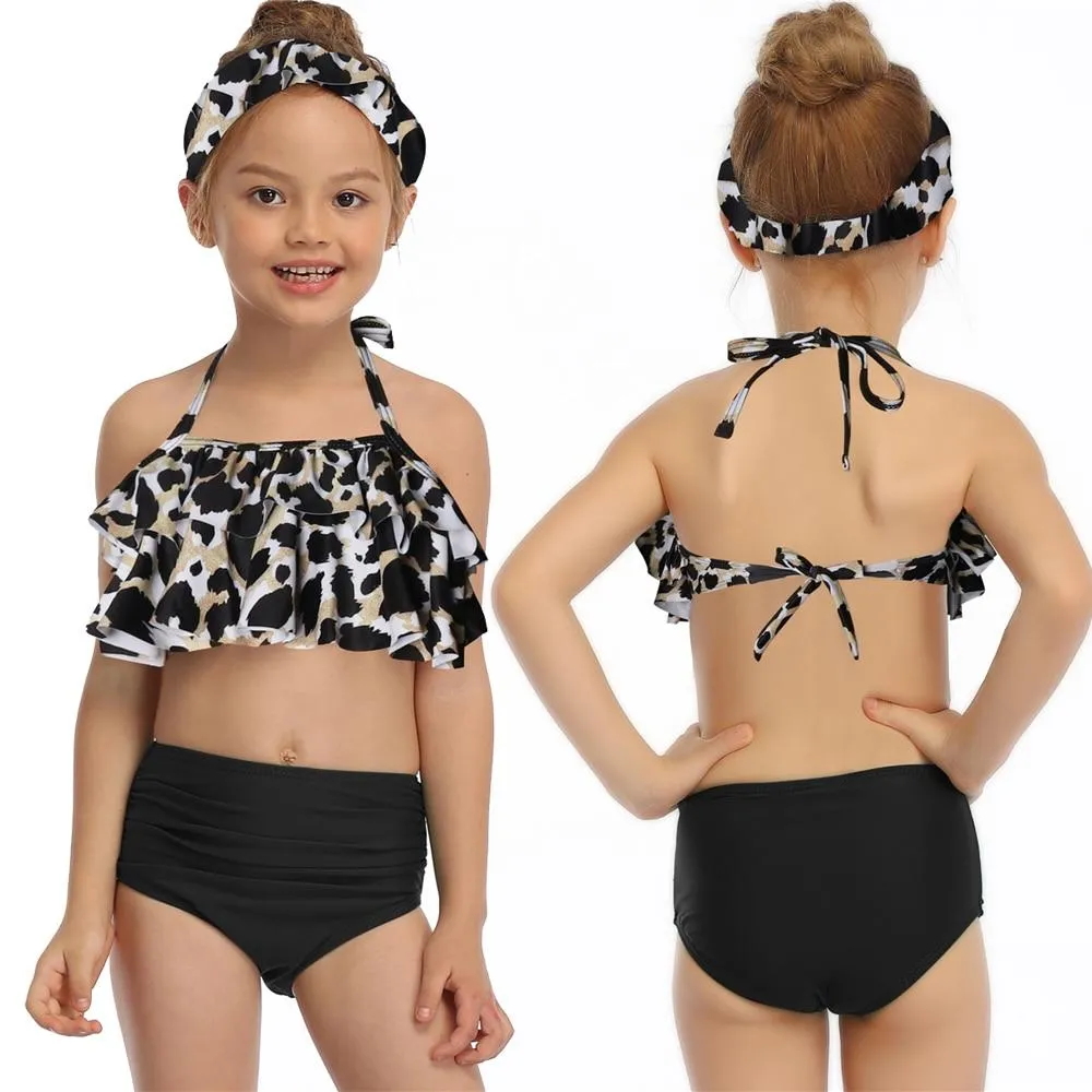 Stylish Cute Floral Print Bikini Sets For 2 -14 Years Old Girls