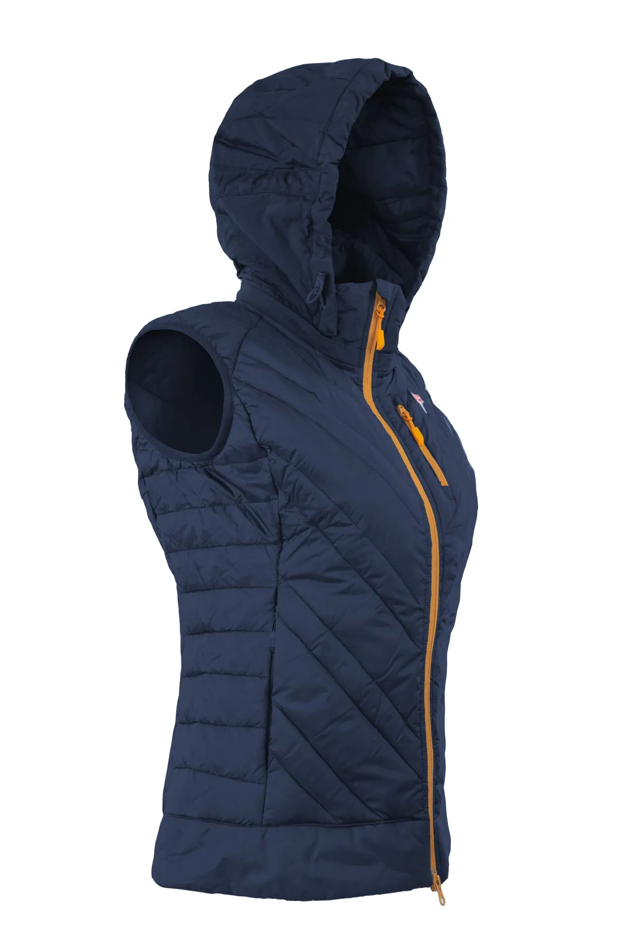 THE LIGHTFUL DOWNWOOL VEST W | Saphir Blue - Mustard