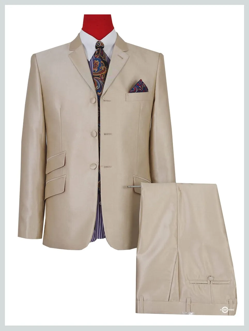 Tonic Suit | Mod Clothing 60s Fashion Pale Gold Tonic Suit