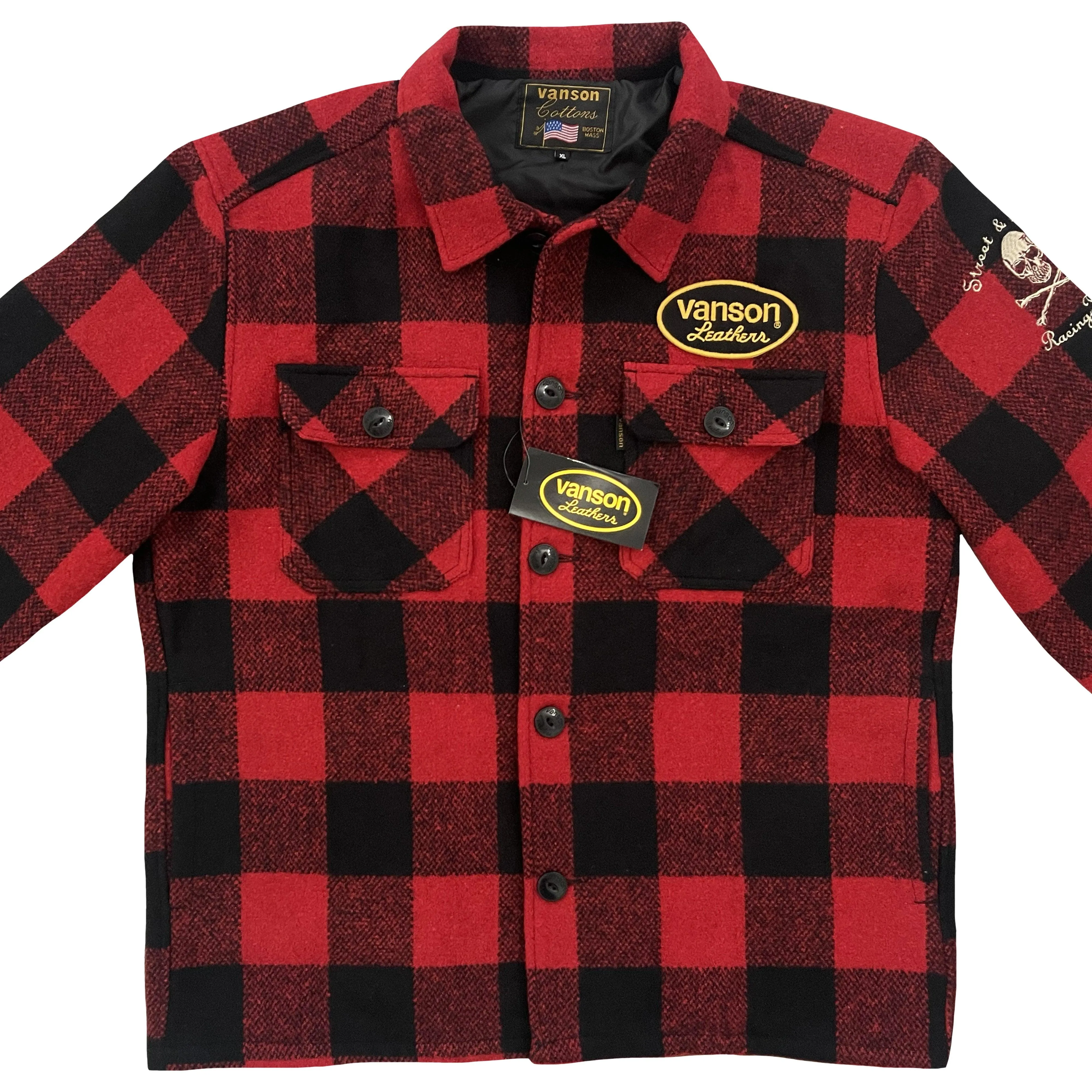 Vanson Leathers Buffalo Check Shirt Jacket - XL